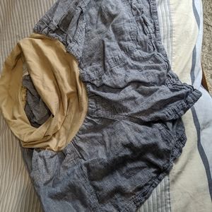 Full belly band blue and white pinstripe shorts